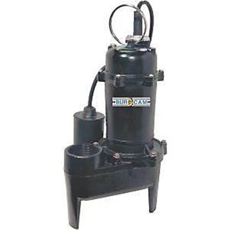 BUR-CAM PUMPS Bur-Cam Pumps 5312418 400504-400505 0.5HP Cast Iron Sewage Pump 5312418